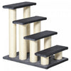 Pawhut 4 Tier Pet Stairs Dog Cat 4 Steps Kitty Scatching Post Cat Scratch Furniture Dark Grey|Pawhut Escalier A 4 Niveaux Pour Animaux De Compagnie Chien Chat 4 Marches Kitty Poteau A Gratter Ch