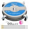 Outsunny 16" Pressure Washer Surface Cleaner 3600 PSI with Stainless Steel Construction, 4 Wheels, 1/4" Quick Connector, 2 Extension Wands, Power Washer Surface Cleaner, Silver