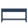 Oliver 60'' Fir Veneer Entryway Table with Honeycomb Design and Drawers, Navy Blue Sofa Table  | Table d'entree Oliver 60'' en placage de sapin avec design en nid d'abeille et tiroirs, bleu marine