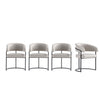 Augusta Modern Metal Vegan Leather Dining Chair in Light Gray - Set of 4 | Chaise de salle a manger Augusta moderne en metal et cuir vegetalien, gris clair - Lot de 4