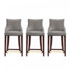 Shubert Modern Wood Upholstered Counter Stool in Dark Taupe - Set of 3 | Tabouret de comptoir moderne en bois avec assise rembourree Shubert, taupe fonce - Lot de 3