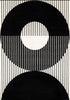 Florence Black White Stripes and Hollow Circle Modern Design, 2'7" x 4'11" Indoor Area Rug | Florence rayures noires et blanches et cercles creux, design moderne, 2'7" x 4'11"