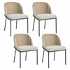 Olivia Set of 4 Modern Dining Chair with Slanted Legs and Adjustable Feet,Beige | Olivia Ensemble de 4 chaises de salle a manger modernes avec pieds inclines et pieds reglables, beige