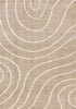 Fairmont Taupe Cream Curved Lines Rug, 5'3" x 7'7" Indoor Area Rug | Tapis Fairmont aux lignes courbes creme taupe, 5'3" x 7'7"