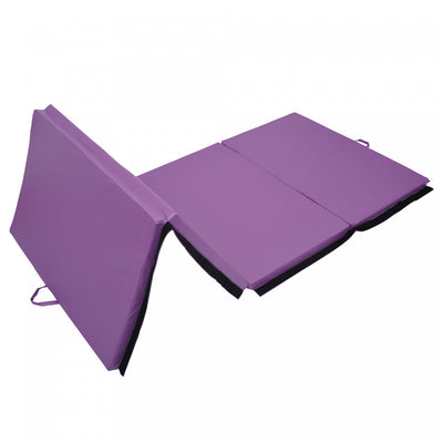 Soozier 4'x10'x2" Folding Gymnastics Tumbling Mat, Exercise Mat With Carrying Handles For Yoga, Mma,|Soozier Tapis De Gymnastique Pliable 10,2 X 25,4 X 5,1 Cm, Tapis D'exercice Avec Poignees De Transpo