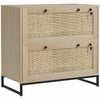 Vinsetto 2 Drawer File Cabinet With Locks For Letters, A4, Legal Size|Vinsetto Classeur Verrouillable Avec Barre De Suspension, Naturel