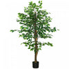 HOMCOM 5ft Artificial Trees Ficus, Decorative Fake Plant for Home Decor