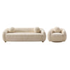 Tribeca Mid-Century Modern 2-Piece Sofa Set in Cream | Ensemble de canape 2 pieces Tribeca style milieu du siecle en creme