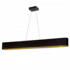 Dainolite Aubrey Horizontal Pendant 30w Oval Matte Black Black/Gold Shade Lamp|Luminaire suspendu horizontal Aubrey de Dainolite ovale avec abat-jour noir et doré, fini noir mat et ampoule de 30 W