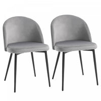 HOMCOM Dining Chairs Set of 2, Mid-Back Velvet-touch Upholstery Side Chair