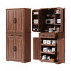 Fabian 72" Adjustable Shelves Pantry Cabinet With Pull-out Organizers -Brown | Armoire De Rangement Fabian 72" Avec Etageres Reglables Et Organiseurs Coulissants - Marron