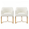 Raya Modern Wood Vegan Leather Dining Chair in Ivory - Set of 2 | Chaise de salle a manger moderne Raya en bois et cuir vegetalien ivoire - Lot de 2