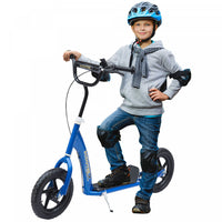 Homcom Kids Scooter Street Bike Bicycle For Teens Ride On Toy W/ 12'' Tire For 5-12 Year Old Blue
