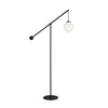 Dainolite Holly 1 Light Floor Lamp 66\" H Matte Black Opal White Glass