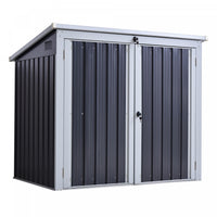Outsunny 5ft X 3ft Outdoor Garbage Bin Storage Shed, Metal Garbage Shed