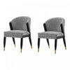 Ola Modern Wood Chenille Dining Chair in Gray - Set of 2 | Chaise de salle a manger Ola en bois moderne avec revetement en chenille grise - Lot de 2