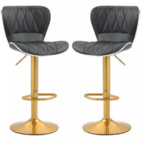 HOMCOM Height Adjustable Bar Stools Set of 2, Swivel Counter Stools