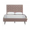 Crosby Modern Upholstered Velvet Full Bed in Blush | Lit double moderne Crosby en velours capitonne, coloris rose blush