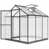 Outsunny 8' X 6' X 6.4' Walk-in Polycarbonate Greenhouse, Charcoal Grey