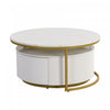 Sophia 27.6" Modern Nesting Coffee Table With Storage Drawer - White | Table Basse Gigogne Moderne Sophia De 27,6" Avec Tiroir De Rangement - Blanche