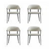 Belle Modern Metal Upholstered Dining Chair in Oatmeal - Set of 4 | Chaise de salle a manger moderne en metal et tissu Belle, couleur flocon d’avoine - Lot de 4