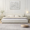 Charlotte Elegant Wide-edge Upholstered Bed,Queen Size, Beige Queen Bed  | Charlotte Lit elegant avec revetement a bord large, Taille Queen, Beige