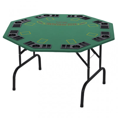 Soozier 47" 8 Player Blackjack Folding Poker Table with Cup Holders, Green