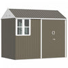 Outsunny 8.5' X 5.5' Metal Garden Storage Shed With Lockable Door Grey|Outsunny Abri De Jardin En Metal 8.5'x5.5', Porte Verrouillable, Gris Clair