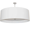 Dainolite Helena 4 Light Pendant 30" Dia Polished Chrome Finish White Shade White Diffuser Lamp|Luminaire suspendu Helena de Dainolite de 30 po de diamètre avec abat-jour blanc qui diffuse la lumière, fini chromé poli et 4 ampoules