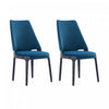 Kara Modern Wood Upholstered Dining Chair in Blue - Set of 2 | Chaise de salle a manger moderne en bois Kara avec revetement bleu - Lot de 2