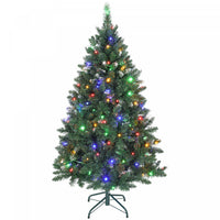 HOMCOM 5ft Frosted Christmas Tree with Dual Colour, Full Spruce Xmas Tree