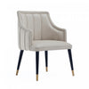 Eda Modern Wood Armchair in Light Gray Dining Chair | Fauteuil moderne Eda en bois avec accoudoirs, coloris gris clair