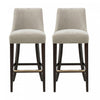 Beever Modern Chenille Wood Upholstered Barstool in Taupe - Set of 2 Bar Stool | Tabouret de bar moderne Beever en bois et tissu chenille taupe - Lot de 2