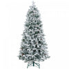 Homcom 6 Ft Artificial Christmas Tree With Flocked Tips, Pinecones, Hinge|Homcom Arbre De Noel Artificiel De 6pi Avec Pointes Floquees, Pommes De Pin