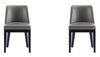 Manhattan Comfort Set of 2 Gansevoort Modern Faux Leather Dining Chairs - Pebble Grey|Ensemble 2 chaises de salle à manger modernes Gansevoort de Manhattan Comfort en similicuir - gris galet