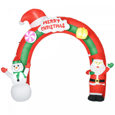 HOMCOM 9ft Giant Christmas Inflatables Archway with Santa for Yard