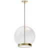 Dainolite Picotas LED Pendant 15w Aged Brass Clear Glass Lamp|Luminaire suspendu Picotas de Dainolite en verre transparent, avec fini laiton vieilli et ampoule à DEL de 15 W