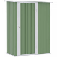 Outsunny Garden Shed, Metal Tool Shed W/ Sloped Roof, Light Green