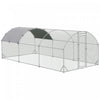 Pawhut Galvanized Large Metal Chicken Coop Cage Walk-in Enclosure Poultry Hen Run House Playpen Rabb|Pawhut Grand Poulailler En Metal Galvanise, Avec Couverture, Pour L'exterieur De La Cour 110.25 "l X