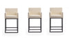 Ambassador Mid-Century Modern Metal Upholstered Counter Stool in Cream - Set of 3 Bar Stool | Tabouret de comptoir rembourre en metal style mid-century modern Ambassador, creme - Lot de 3