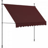 Outsunny 10' X 3' Retractable Awning, Freestanding & Non-screw, Wine Red|Auvent Retractable Outsunny 10' X 3', Autoportant Et Sans Vis, Bordeaux