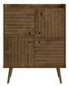 Manhattan Comfort Bogart Mid-Century Modern Accent Cabinet - Rustic Brown & Natural