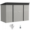 Outsunny 9' X 4' Galvanized Steel Storage Shed With Lockable Doors, Vents|Outsunny Remise De Rangement En Acier 9' X 4' Avec Portes Verrouillables