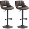 HOMCOM Bar Stools Set of 2 Swivel Adjustable Counter Height Barstools
