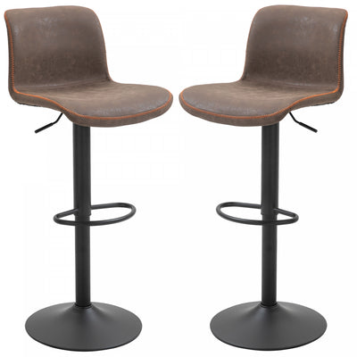 HOMCOM Bar Stools Set of 2, Swivel PU Leather Counter Height Bar Stools