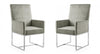 Element Modern Velvet Metal Dining Chair in Steel - Set of 2 | Chaise de salle a manger moderne Element en velours et metal acier - Lot de 2
