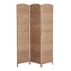 Homcom Double Hinged Woven Wicker Room Divider And Privacy Screens|Homcom Separateur De Piece En Osier Tisse A 3 Panneaux 6ft