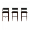 Patricia Modern Wood Upholstered Barstool in Black - Set of 3 | Tabouret de bar moderne Patricia en bois et tissu noir - Lot de 3