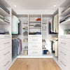 Bestar Florence 94" Modular U-Shaped Shaker Walk-In Closet System with Rods and Storage - White|Système de pièce-penderie en forme de U modulaire de style Shaker Florence de Bestar de 94 po avec tringles et rangement - blanc