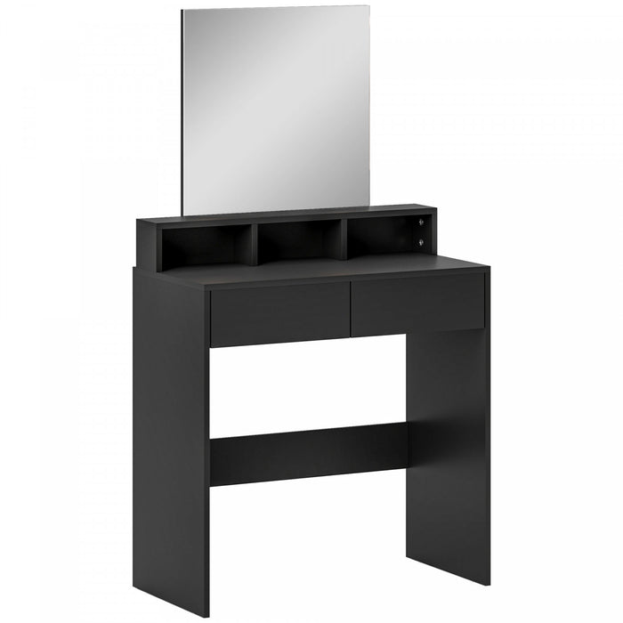 HOMCOM Makeup Vanity Desk with Mirror, Drawers, Black